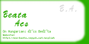 beata acs business card